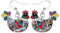 Emaille Legierung Cartoon Henne Huhn Ohrringe Tropfen baumeln niedlich Bauernhof Schmuck für Frauen Mädchen Charme Geschenk (Schwarz)