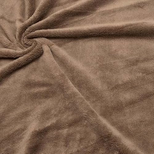 Stoffkontor Wellness Fleece Stoff Meterware, Farbe Blass-Braun, Kuschelig weicher Fleecestoff zum Nähen von Bekleidung, Decken UVM.
