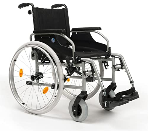 FabaCare Rollstuhl D100, Standardrollstuhl, vieles Einstellbar, faltbar, Premium Transportrollstuhl, Sitzbreite 52 cm