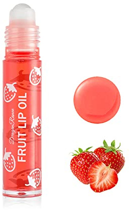 JAWSEU Fruity Lip Gloss, Glitter Roll On Lipgloss Flüssiger Lippenstift, Transparent Colorless Moisturizing Lip Lotion, Lang Anhaltender Nährender Lip Oil Gloss Liquid Lipstick