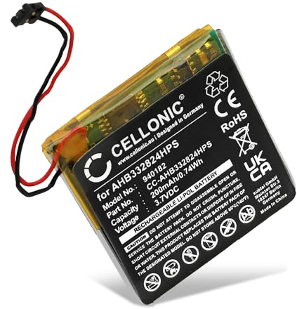 CELLONIC, Akku für Smartwatch & Fitness Armband kompatibel mit Tomtom Runner 1, Runner 3, Runner 2 (200mAh, 3.7V) Ersatzakku AHB332824HPS