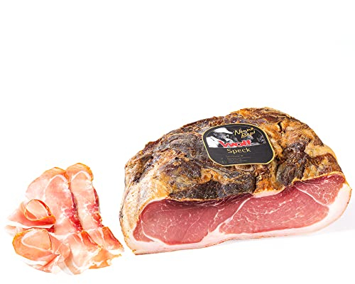 Wolf, Speck Nonno Bepi, Halb 1/2, Hergestellt mit traditioneller Buchenholz-Räuchertechnik, Mindestens 5 Monate gereift, Glutenfrei, Vakuumverpackt 2,8 kg (Mindestnettogewicht garantiert)