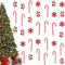 40 Piezas Bastón de Caramelo de Navidad, Rojo y Blanco Adorno Colgante Plástico de Muleta para Fiesta Decoración de Árbol (A)