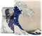 Berkin Arts pour iPad 7/8/9ème Génération Coque/iPad Air 3ème Génération Coque (10.5 Pouce) 2019/2020/2021 Étui de Protection en Cuir Premium Ukiyo-e Style Japonais (Hokusai-La Grande Vague)