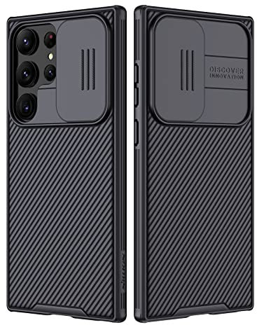 Nillkin Cover per Galaxy S23 Ultra, CamShield Pro Custodia per Fotocamera Scorrevole, Sottile Antiurto, Nero