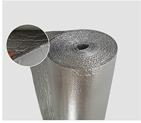ZXCASDF Selbstklebe Isolierfolie Dämmfolie,Heizkörper Reflexionsfolie Doppelte Alu Luftpolsterfolie,Für Fenster, Auto, Camping Oder Pool,Wärmereflektierende Luftpolsterfolie,5mm（thk）,1 * 9M (9m²)