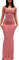 Robe longue dos nu sans manches pour femme - Robe de cocktail moulante à bretelles spaghetti - Caraco longue de fête, A - Rose, L