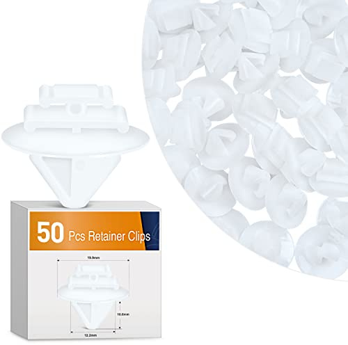 GOOACC 50pcs Rear Door Body Side Moulding Clips for Jeep Renegade 2015-2020 Fiat Chrysler 68241251AA 68241251-AA White Nylon Wheel Opening Moulding Clip Fits into 9mm Hole