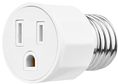 E26 E27 Glühbirnen-Sockel-Adapter 2 oder 3-polige Steckdose auf Lampenfassung E27-Lampenfassungs-Adapter US-Stecker für Terrasse, Schuppen, Garage, Lager