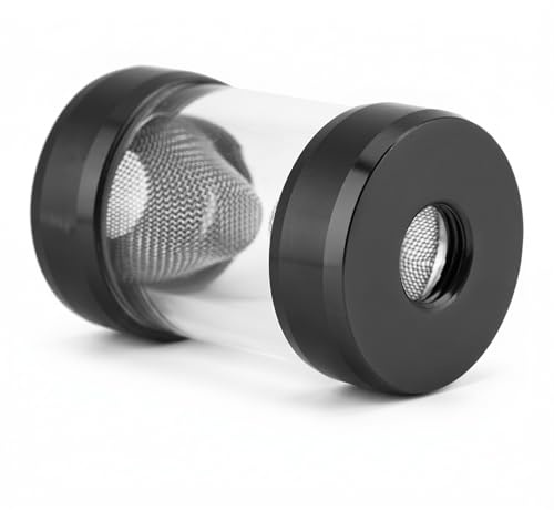 Filter für Wasserkühlsystem Filter mit Feinem Siebtrichter und G1 / 4-Innengewinde für PC-Wasserkühlung, Kompatibilität Wasserkühlbehälter (Schwarz)