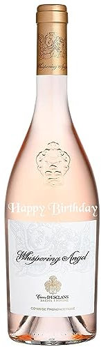 Happy Birthday Personalised Engraved Whispering Angel Provence Rose Wine 75cl - Premium Rose Wine Gift Present By The Secret Bottle Shop