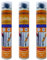 DSTOCK60-3 colles de montage polyuréthane pistolable - Colle polyuréthane non expansive - Pour le collage et montage de matériaux isolants, panneaux XPS et EPS, rouleaux d'étanchéité toiture bitume