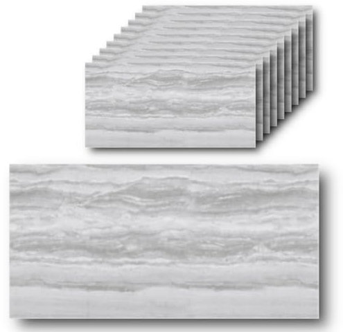 HOOZ 10x Fliesenaufkleber Steingrau - 60 x 30 cm - Selbstklebende Fliesen 10 Stück - Klebefliesen für Küchenrückwand - Wandpaneele Küche Wanddeko Schlafzimmer Wohnzimmer Badezimmer