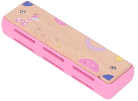 Harmonica pour enfants, harmonica en bois pour enfants - Éducation musicale - Apprentissage précoce - 16 trous - Pour la maison des enfants (rose)