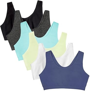Fruit of The Loom Damen Spaghetti Strap Cotton Sports Bra, 3-Pack Spaghetti Strap Cotton Sports Bra (3er Pack)