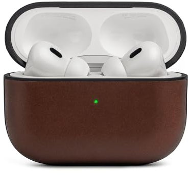 KORDIZ Leather Impact - Custodia per AirPods Pro di seconda generazione, compatibile con Airpods Pro Case di seconda generazione, in vera pelle, MagSafe, protezione completa dalle cadute, custodia per