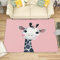 Kinderzimmer Teppich Giraffe - Teppich Wohnzimmer Schlafzimmer Kinder Giraffe Rosa, Großer Teppich Süße Tiere, Weich Kurzflor & Waschbar & rutschfest Wohnzimmerteppich, Bettvorleger 160x230 cm