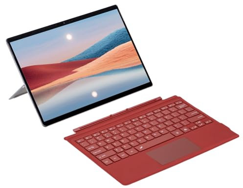 HTU Wireless Keyboard -compatible 5.1 7 Colors LED Backlit Touchpad Keypad Magnetic Rechargeable Multi-Touch Trackpad for Microsoft Surface Pro 3/4/5/6/7