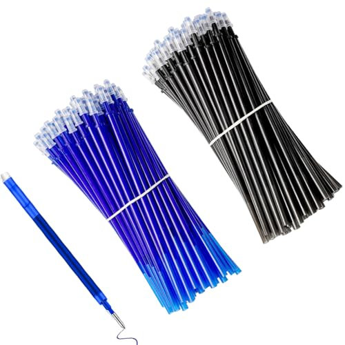 Ersatzminen, 100 Stück Gel-Tintenrollermine, Einfach zu Radieren - Stiftspitze 0.5 mm, Höhe 130 mm, Ideal für Schulbedarf Bürobedarf Schultüte Füllung