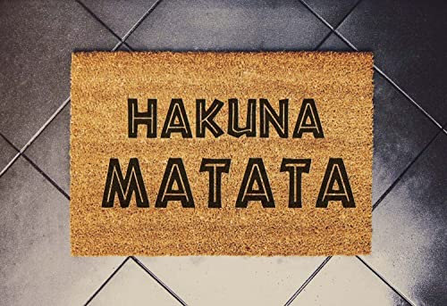 Traqunn Hakuna Matata Shoes Doormat,Funny Doormat,Funny Polyester Floor Mat with Non Slip Rubber,Water Absorbent Washable Rugs,Wedding Decor Gift 24X16 In