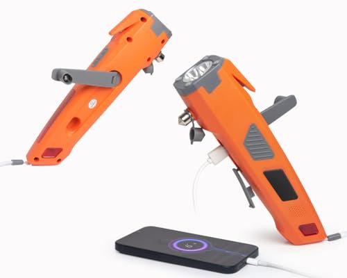 KOOYWAN Nothammer Auto mit USB-Ladegerät,LED Signal Taschenlampe Warnleuchte Unfall SOS,Nothammer mit Gurtschneider & gehärteten Spitzen - Notfall Hammer Orange 2stk