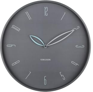 Karlsson Petals Dark Grey Iron Wall Clock - 40 cm Diameter with Sweep Movement