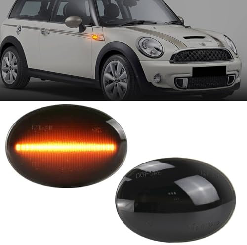 AUTOXBERT 2x LED Blinker Seitenblinker für BMW MINI Cooper R55 R56 R57 R58 R59, mit Canbus Fehlerfrei, Schwarz