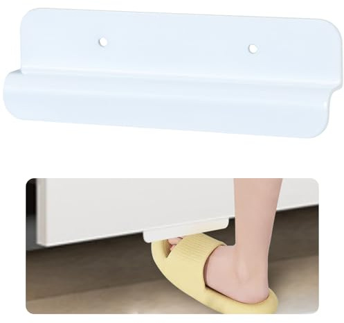 Sozize Cabinet Foot Pull for Trash Drawer, Trash Can Foot Toe Pull, Touchless Handle, Full Overlay Cabinet Door (1pcs, White)