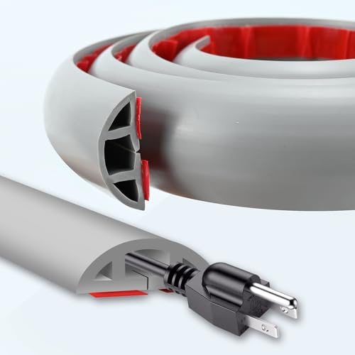 Self Adhesive Floor Cable Cover - 3m PVC, Cord Cover for Home, Office, Factories, Gyms, Garages (Gray, 30mm x 3m)