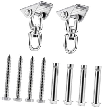 Vaguelly 2pcs Stainless Steel Chair Hooks Fixed Plate Accessories for Hammock Hanger Use Bolts and Cement Nails for Swing Chair Installation