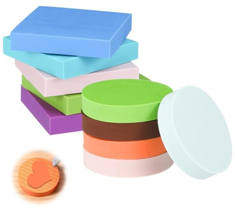 10 bloques de sello de goma para tallar, placa de linóleo más pequeña (5 x 5 x 1 cm), material para tallar para principiantes y expertos