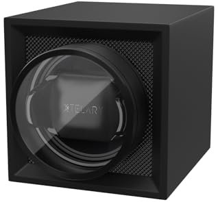XTELARY Uhrenbeweger, Einzelne Uhrenbeweger Box Tragbare Uhrenbeweger für 1 Uhren mit Leisem Japanischen Motor, Duale Stromversorgung Uhrenbeweger für Reisen