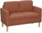 HOMCOM Sofa 2 Sitzer klein Couch mit Armlehne, Stauraum, modern Polstersofa mit Cordoptik, Holzbeine, Kissen, Loungesofa für Wohnzimmer, Schlafzimmer, 117 x 63 x 79 cm, Orange