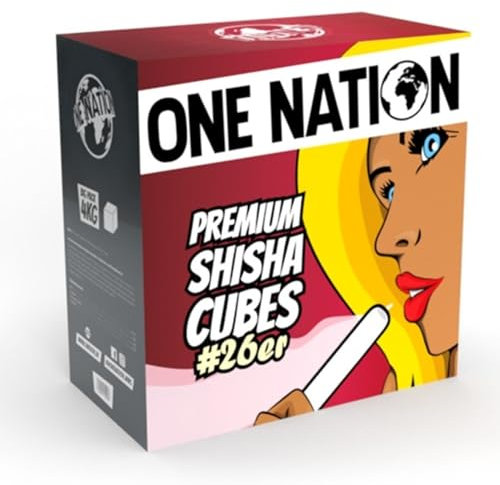 ONE Nation | Premium 26er Kokoskohle Naturkohle, Coconut Charcoal Kokosnuss Kohle, Briketts aus Kokosnussschalen, Grillkohle Kohlewürfel I Geschmacksneutral, Langer Brenndauer 4kg