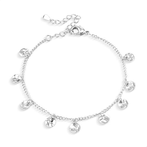 ALEXCRAFT Armband Silber 9 Damen Armkette Schmuck Verstellbare Kette Silberarmband Valentinstag Muttertag Geburtstags Weihnachten für Sie Frauen Freundin Mama Geschenke 17.5+5cm