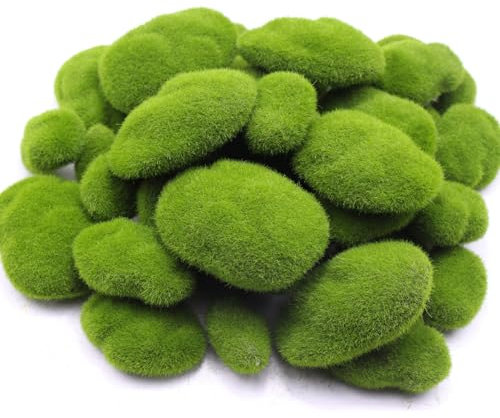 DoubleWood Artificial Moss Rocks (4 Sizes), 40 Pcs Decorative Moss Balls Green Mosses Decor for Bowls Filler, Wedding Decors, Centerpiece, Floral Arrangements, Fairy Gardens and Crafting (Pack of 40)