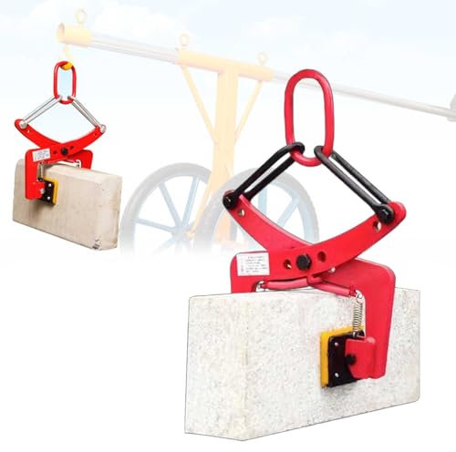 DSeenLeap Steinhebeklemmen mit Hängering, Stahltragezange, Bordsteinklemme, Straßenrand-Spezial, Pflaster-Granitklemmen, Plattenheber, 260/280/325 kg Tragkraft (S-Öffnung 6 18 cm)
