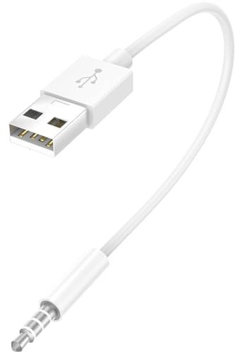 pluX Câble USB vers jack 3,5 mm pour iPod Shuffle (3ème-7e génération) – Synchronisation et charge