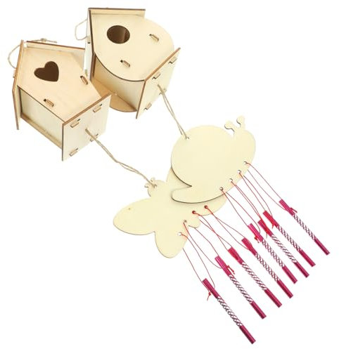 HOMSFOU 1 Satz Hölzerne Vogelnistspielzeug Dekorationen Nest dekorativ draußen gemacht dein Vogelhaus Bausatz vogelhaus selber machen Graffiti-Vogelhaus Vogelhaus malen Zufällige Farbe