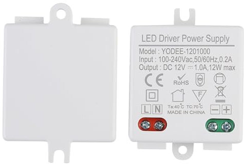 2 trasformatori Mini DC 12 W, alimentatore compatto per illuminazione interna, trasformatore driver da 230 V a 12 V, IP67, impermeabile, nessun carico minimo necessario, trasformatore per strisce G4