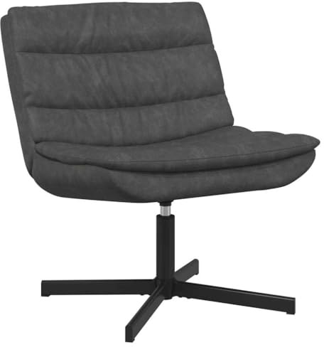 vidaXL Moderner Schwenstuhl Jet Black Ergonomisch Bequem Strapazierfähig Verstellbare Höhe Für Büro Wohnzimmer Polyester Stylisch Innen Für Erwachsene