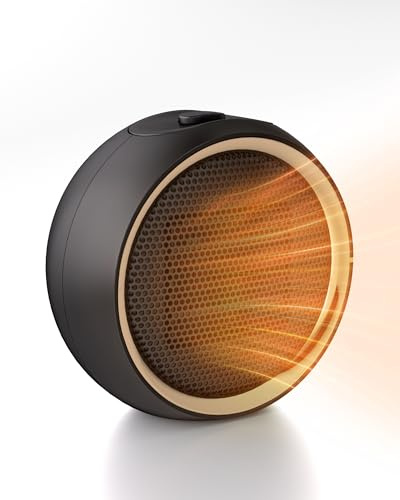 Space Heater for Indoor Use, Portable Electric Heater with 2S Fast Heating & PTC Ceramic, Tip-Over/Overheat Protection, Ultra Quiet Mini Desk Heater for Bedroom, Bathroom, Home Office