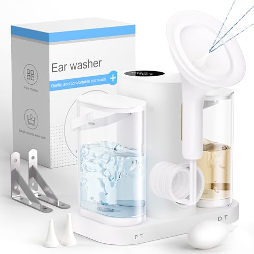 Medcodes Water Powered Ear Cleaner, Electric Ear Wax Removal Kit | Sewage System and 4 Clean Mode, Safe and Effective Ear Flushing Kit, Ear Irrigation Tool 2 Ear Tips for Adults