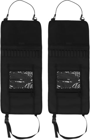 Pilipane 2 STÜCKE Autositz-Rückenlehnenhalter-Organizer 600D Oxford-Stoff Sitzlehnenbezug Aufbewahrungstasche für LKW-Pickup (Schwarz)