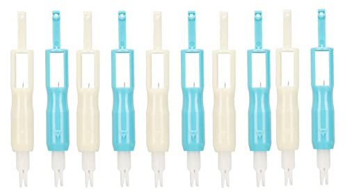 10 pezzi di infilatore automatico per aghi, inseritore di aghi da cucito in plastica, strumento di facile infilatura ideale per chi ha problemi di vista o lavora in condizioni di