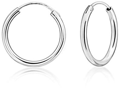 DTPsilver® 925 Sterling Silber Creolen Ohrringe - Klein/Mittelgroße/Groß - Dicke 2 mm - Durchmesser: 20 mm