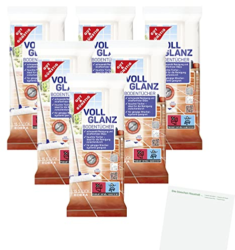 usy Gut und Günstig Vollglanz Bodentücher Edeka 6er Pack (6x15 Stück) Block