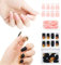 48pcs Fire False Fake Nail Tips Flame Press on Nail Full Cover 2 Kits, LEA-SHALL Acrylic Artificial French Nails Extension Set for Party or Dating with Nail File and Double Side Jelly Sticker