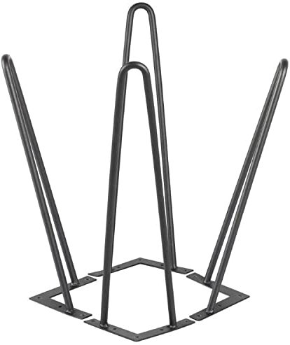 THINFAR Tischbeine aus Haarnadel, Tischbeine aus Nadel, 4-teiliges Set, DIY Tischbeine aus Metall (2 Stangen, 41 cm, schwarz)