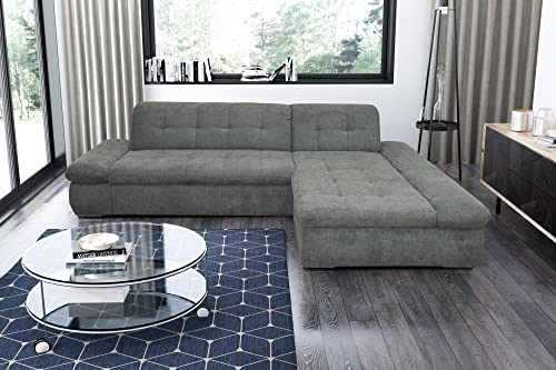 DOMO. collection Ecksofa Moric, Couch in L-Form, Eckcouch, Sofa in L-Form 300 x 172 x 80 cm (BxTxH), grau